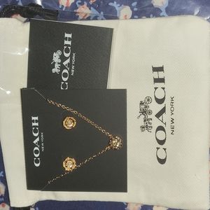 Coach earrings and necklace set